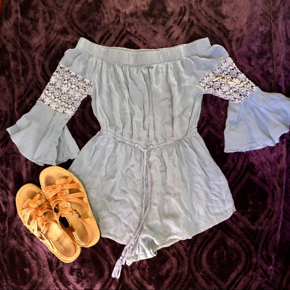 Blush Light Blue Romper